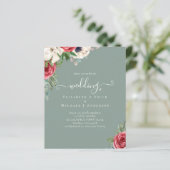 Elegant Red White Blue Floral Wedding Budget (Staand voorkant)