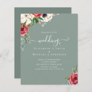 Elegant Red White Blue Floral Wedding Budget