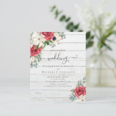 Elegant Red White Blue Floral Wedding Budget (Staand voorkant)