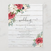 Elegant Red White Blue Floral Wedding Budget (Voorkant)