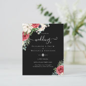 Elegant Red White Blue Floral Wedding Budget (Staand voorkant)
