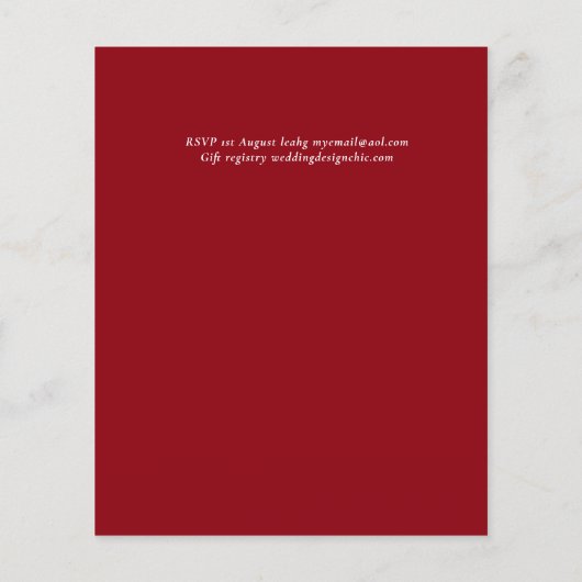 Elegant Red White Blue Floral Wedding Budget (Achterkant)