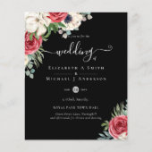 Elegant Red White Blue Floral Wedding Budget (Voorkant)