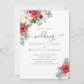 Elegant Red White Blue Floral Wedding Budget (Voorkant)