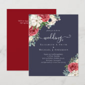 Elegant Red White Blue Floral Wedding Budget (Voorkant / Achterkant)