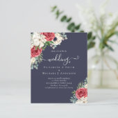 Elegant Red White Blue Floral Wedding Budget (Staand voorkant)