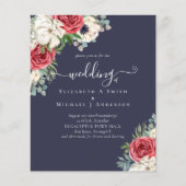 Elegant Red White Blue Floral Wedding Budget (Voorkant)