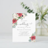 Elegant Red White Blue Floral Wedding Budget (Staand voorkant)