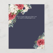 Elegant Red White Blue Floral Wedding Budget (Achterkant)