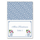 Elegant Red White Blue Wedding Place Card Kaart (Voorkant)