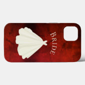 Elegant Red White Bride Gown Typography Wedding Case-Mate iPhone Case (Achterkant (horizontaal))