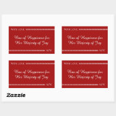Elegant Red & White Custom Rectangle Sticker (Vel)