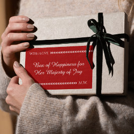 Elegant Red & White Custom Rectangle Sticker 