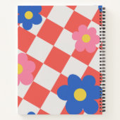 Elegant Red &white cute flowers personalized name Notitieboek (Achterkant)