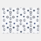 Elegant Red White en Blue Nautical Thmed Inpakpapier Vel (Voorkant)