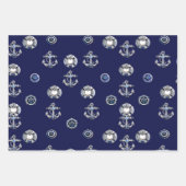 Elegant Red White en Blue Nautical Thmed Inpakpapier Vel (Voorkant 3)