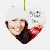 Elegant Red, White en Gold Kerstmis | Foto Keramisch Ornament (Achterkant)