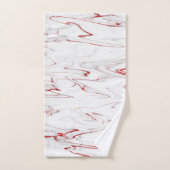 Elegant Red White Faux Marble Bad Handdoek (Handdoek)