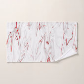 Elegant Red White Faux Marble Bad Handdoek (Handdoek)