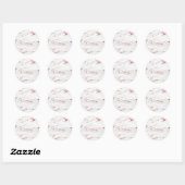 Elegant Red White Faux Marble Ronde Sticker (Vel)
