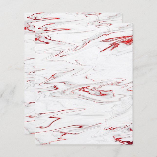 Elegant Red White Faux Marble Scrapbook Paper (Voorkant / Achterkant)