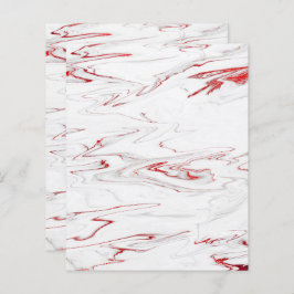 Elegant Red White Faux Marble Scrapbook Paper