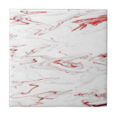 Elegant Red White Faux marmer kerst Tegeltje (Voorkant)