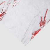 Elegant Red White Faux marmer kerst Tissuepapier (Detail)