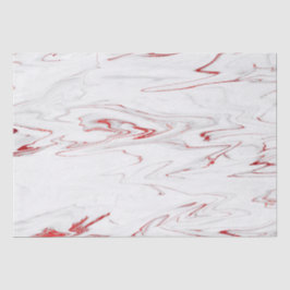 Elegant Red White Faux marmer kerst Tissuepapier