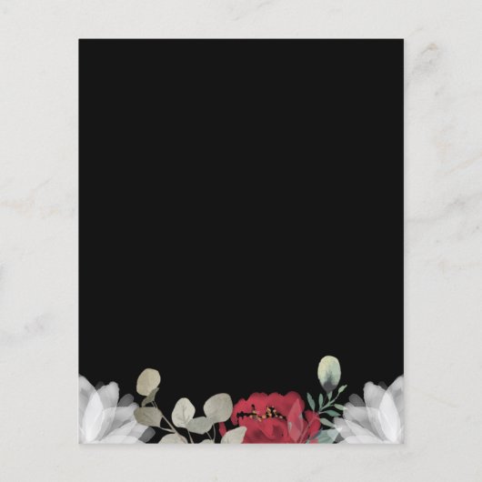 Elegant Red White Floral Greenery Wedding Invite (Achterkant)