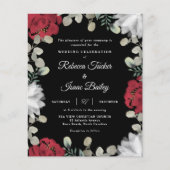 Elegant Red White Floral Greenery Wedding Invite (Voorkant)