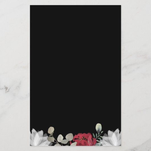 Elegant Red White Floral Greenery Wedding Invite (Achterkant)