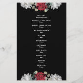Elegant Red White Floral Greenery Wedding Programm (Achterkant)