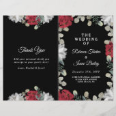 Elegant Red White Floral Greenery Wedding Programm (Voorkant)