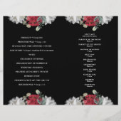 Elegant Red White Floral Greenery Wedding Programm (Achterkant)