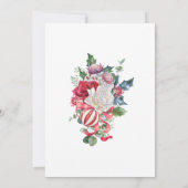 Elegant Red White Floral kerstbruiloft Kaart (Achterkant)