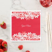 Elegant Red White Floral Name Party Servet (Insitu)