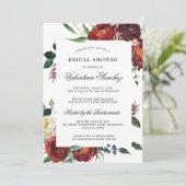 Elegant Red White Floral Vrijgezellenfeest Kaart (Staand voorkant)