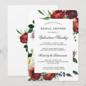 Elegant Red White Floral Vrijgezellenfeest Kaart (Voorkant / Achterkant)