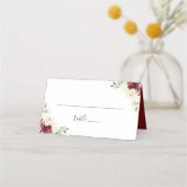 Elegant Red White Floral Wedding Table Plaatskaartje (Voorkant)