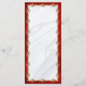 Elegant Red White Gold Monogram Weddenschap Menu (Achterkant)