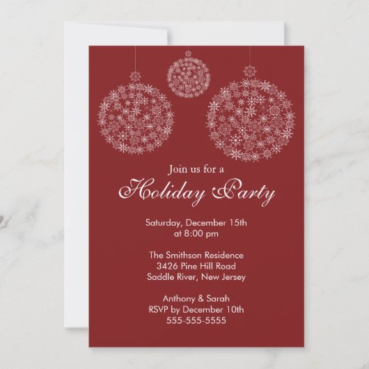 Elegant Red & White Holiday Kerstfeest Kaart (Voorkant)