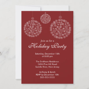 Elegant Red & White Holiday Kerstfeest Kaart