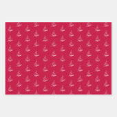 Elegant Red White - kerstboomschilfers Inpakpapier Vel (Voorkant)