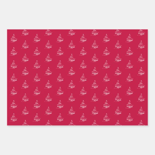 Elegant Red White - kerstboomschilfers Inpakpapier Vel (Voorkant)