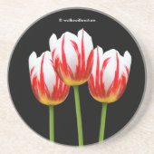 Elegant Red White Maple Leaf Tulips Zandsteen Onderzetter (Voorkant)