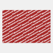 Elegant Red White Merry Prettige feestdagen kerst Inpakpapier Vel (Voorkant)