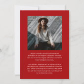 Elegant Red & White Photo Collage Graduation Aankondiging (Achterkant)