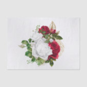 Elegant Red White Rose Bouquet Tissuepapier (Voorkant)