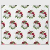 Elegant Red White Roses Bouquet Cadeaupapier (Vlak)